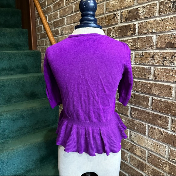 Bright Vibrant Purple Worthington Peplum Sweater Cardigan 
Good condition - Picture 3 of 7